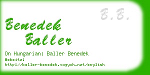 benedek baller business card